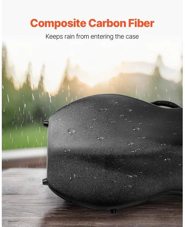 Alt view image 6 of 8 - VEVOR 4/4 Full Size Cello Case, Composite Carbon Fiber, Lightweight Portable Travel Carrying Bag, with Plush Lining, Dual Shoulder Straps, Anti-Scratch, Professional Cello-Shape, for Cello, Black