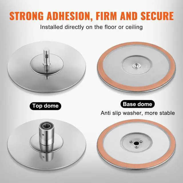 Alt view image 5 of 8 - VEVOR Professional Dancing Pole, Spinning Static Dancing Pole Kit, Portable Removable Pole, 45mm Heavy-Duty Stainless Steel Pole, Height Adjustable Fitness Pole, for Exercise Home Club Gym, Silver