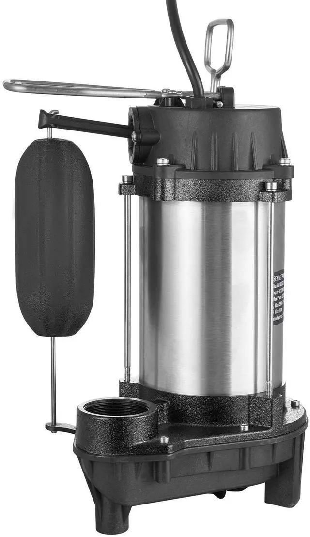 Alt view image 2 of 8 - VEVOR Submersible Sewage Pump Water Pump 0.75HP 5000GPH 28 ft Lift for Basement