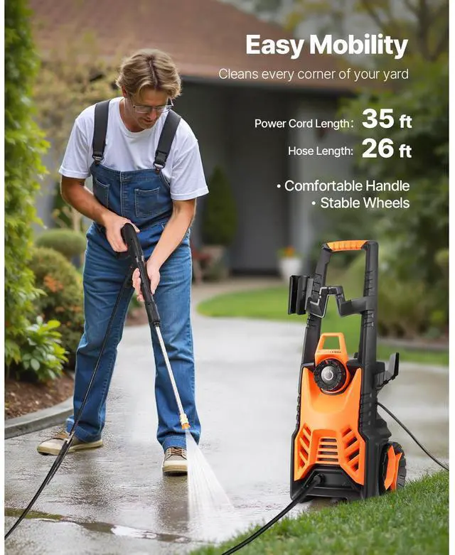 Alt view image 4 of 8 - Electric Pressure Washer Max 4500 PSI 3.2 GPM With Pressure Adjustment
