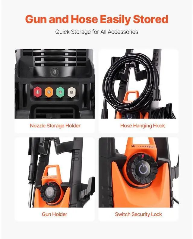 Alt view image 7 of 8 - Electric Pressure Washer Max 4500 PSI 3.2 GPM With Pressure Adjustment