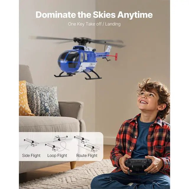Alt view image 3 of 8 - RC Helicopter 4 Channel Remote Control Aircraft Toy 6-Axis Gyro Kids Present