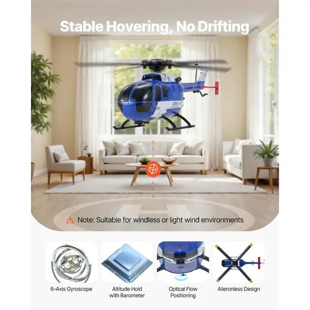 Alt view image 4 of 8 - RC Helicopter 4 Channel Remote Control Aircraft Toy 6-Axis Gyro Kids Present