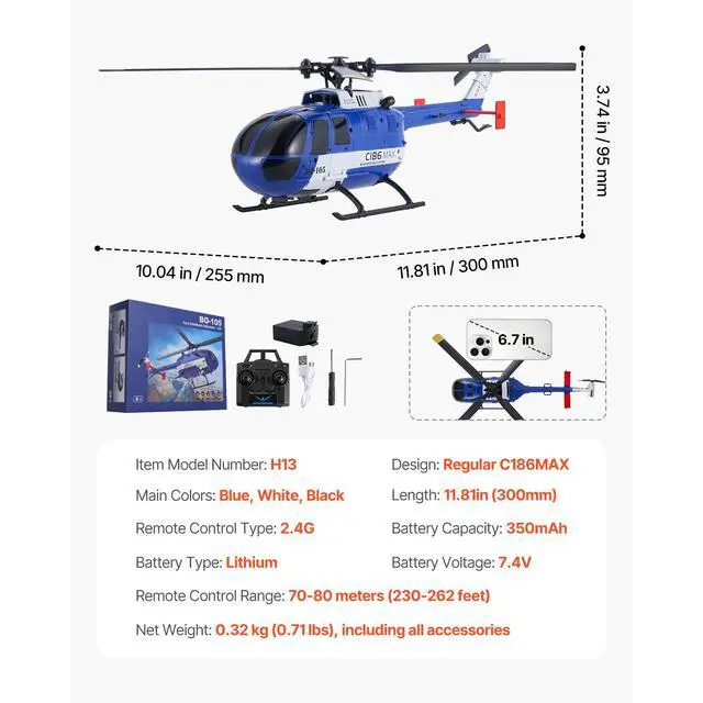 Alt view image 8 of 8 - RC Helicopter 4 Channel Remote Control Aircraft Toy 6-Axis Gyro Kids Present