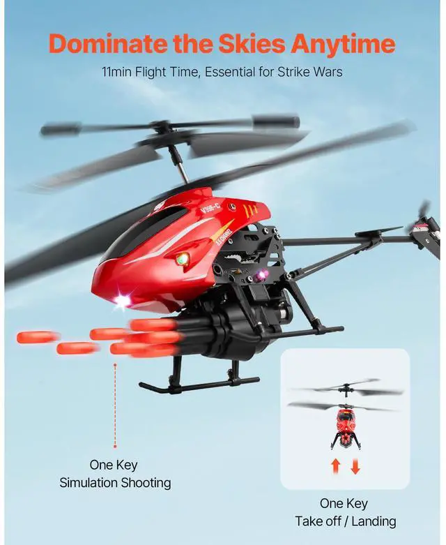 Alt view image 9 of 14 - RC Helicopter 3.5 Channel Remote Control Aircraft Toy Shooting Mode Kids Present