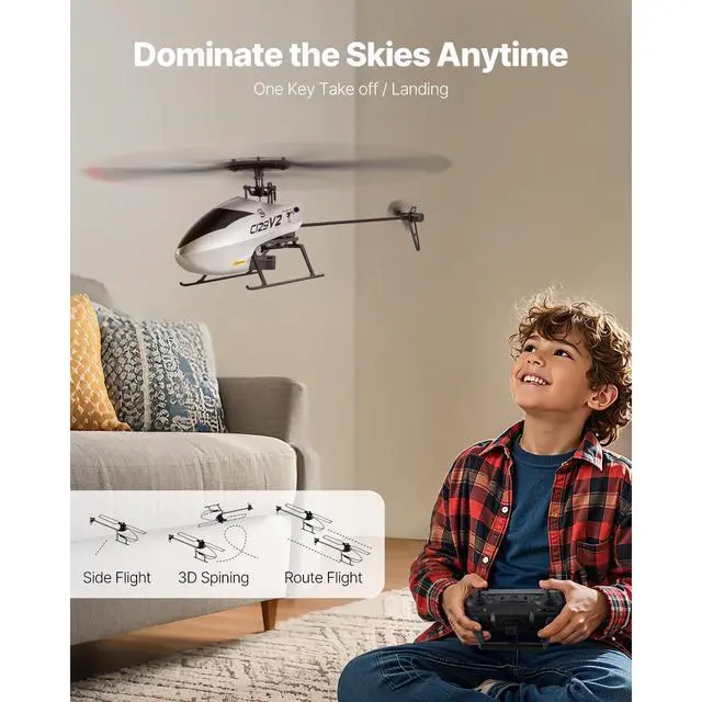 Alt view image 9 of 14 - RC Helicopter 4 Channel Remote Control Aircraft Toy 39 Min Flight Kids Present