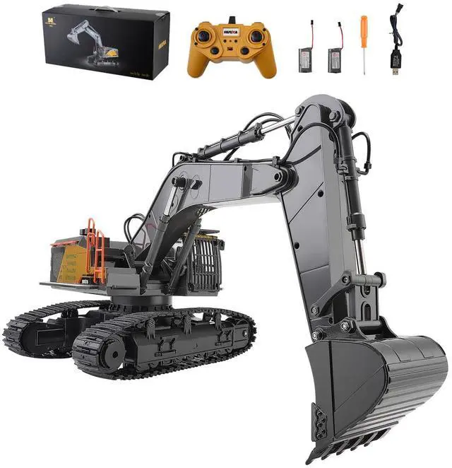 Alt view image 8 of 14 - VEVOR Remote Control Excavator Toy 22 Channel 1:14 Scale RC Excavator Digger for Kids