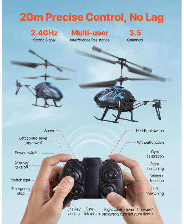 Alt view image 13 of 14 - RC Helicopter 3.5 Channel Remote Control Plane Mini Aircraft Toy Kids Present