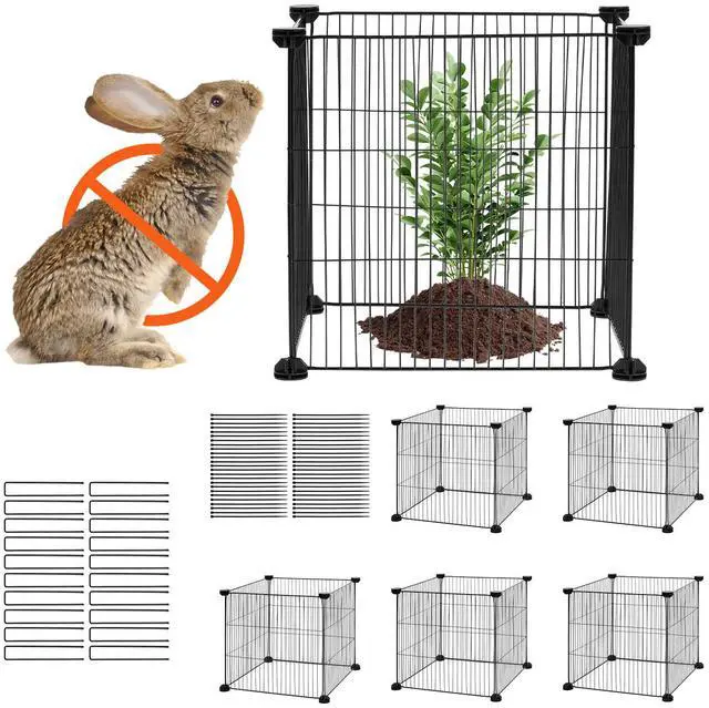 Alt view image 2 of 8 - VEVOR 5 Pack Plant Protector from Animals, 15.35'' x 15.35'' Chicken Wire Plant Protector, Plant Cages for Outdoor Plants, Flowers & Vegetables, Keeps Bunny Chicken Squirrels Out, 20pcs Metal Mesh