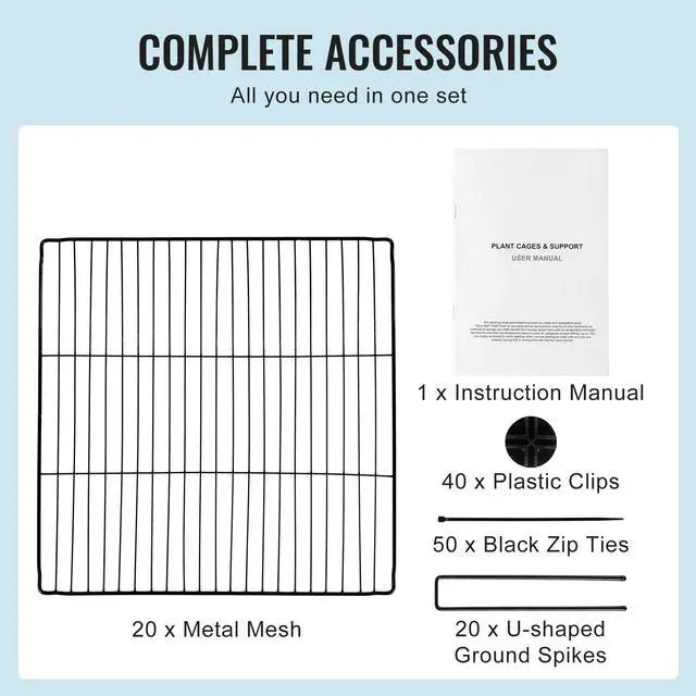 Alt view image 6 of 8 - VEVOR 5 Pack Plant Protector from Animals, 15.35'' x 15.35'' Chicken Wire Plant Protector, Plant Cages for Outdoor Plants, Flowers & Vegetables, Keeps Bunny Chicken Squirrels Out, 20pcs Metal Mesh