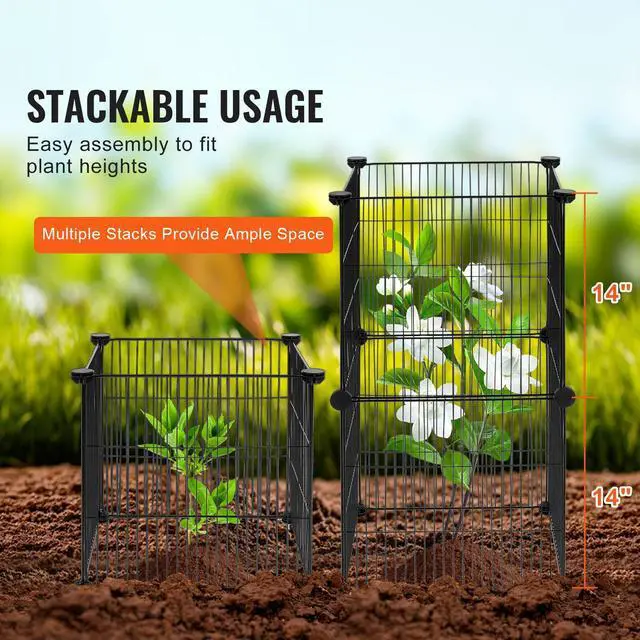 Alt view image 3 of 8 - VEVOR 5 Pack Plant Protector from Animals, 15.35'' x 15.35'' Chicken Wire Plant Protector, Plant Cages for Outdoor Plants, Flowers & Vegetables, Keeps Bunny Chicken Squirrels Out, 20pcs Metal Mesh