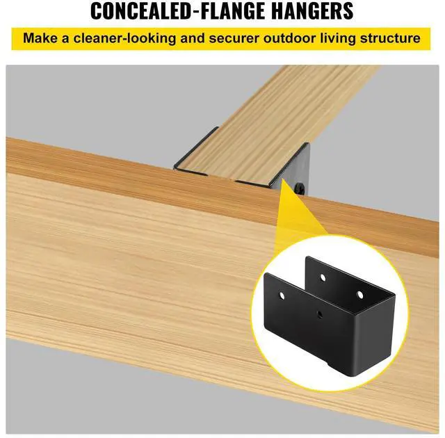 Alt view image 2 of 7 - Concealed Joist Hanger, 2"x4" Outdoor Accent Concealed-Flange, Pack of 24 Concealed Joist Bracket, Q235 Steel Plate Powder-Coated Concealed Face Mount Joist Hanger Inner 40x91 mm for Beam Swing