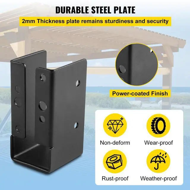 Alt view image 4 of 7 - Concealed Joist Hanger, 2"x4" Outdoor Accent Concealed-Flange, Pack of 24 Concealed Joist Bracket, Q235 Steel Plate Powder-Coated Concealed Face Mount Joist Hanger Inner 40x91 mm for Beam Swing