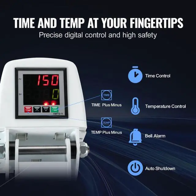 Alt view image 12 of 15 - VEVOR Heat Press, 15x15 Heat Press Machine, Fast Heating, High Pressure Heat Press Machine for T-Shirt, Power Digital Industrial Sublimation Printer for Heat Transfer Vinyl, Easy to Use, White