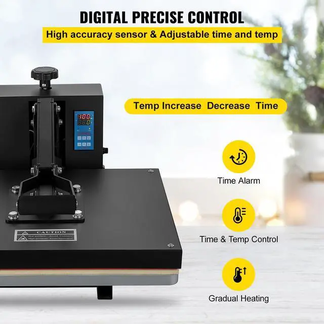 Alt view image 12 of 15 - VEVOR Heat Press 16x20, 1700W Power Heat Press Machine, Fast Heating, High Pressure Heat Press Machine for T-Shirt, Digital Industrial Sublimation Printer for Heat Transfer Vinyl, Easy to Use, Black