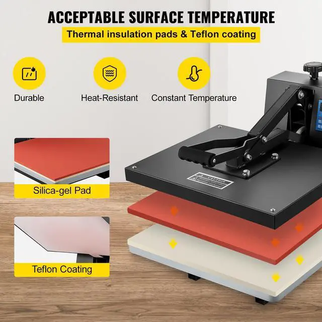 Alt view image 13 of 15 - VEVOR Heat Press 16x20, 1700W Power Heat Press Machine, Fast Heating, High Pressure Heat Press Machine for T-Shirt, Digital Industrial Sublimation Printer for Heat Transfer Vinyl, Easy to Use, Black