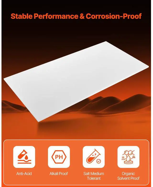 Alt view image 5 of 8 - VEVOR HDPE Plastic Sheet Board, 1 Pack High Density Polyethylene Sheet Plastic Panel, 24 x 48 Inch 1/2 Inch Thick Customizable Plastic Panels, for DIY Crafts, Heavy Duty Industrial Equipment, White