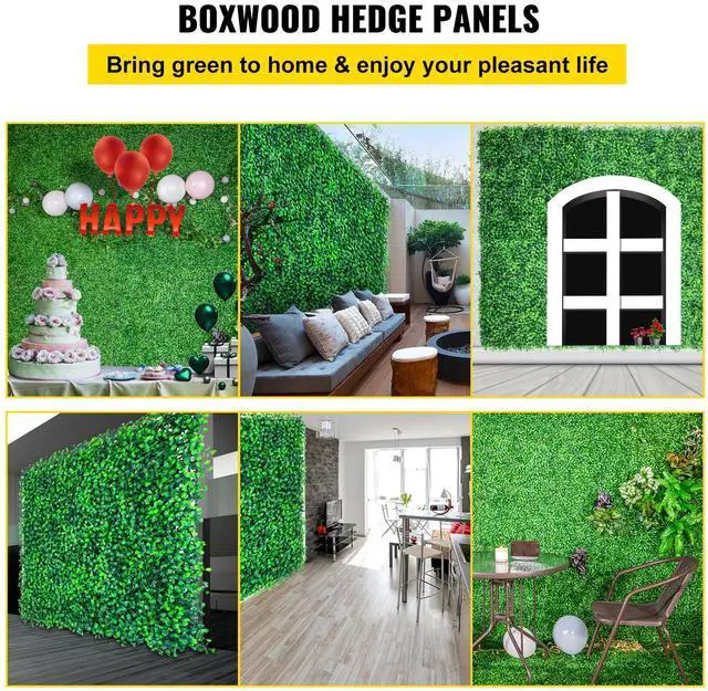 Alt view image 2 of 7 - Artificial Boxwood Panels, 20 PCS 20\"x20\" Boxwood Hedge Wall Panels, PE Artificial Grass Backdrop Wall 1.6\", Privacy Hedge Screen for Decoration of Outdoor, Indoor, Garden, Fence, and Backyar