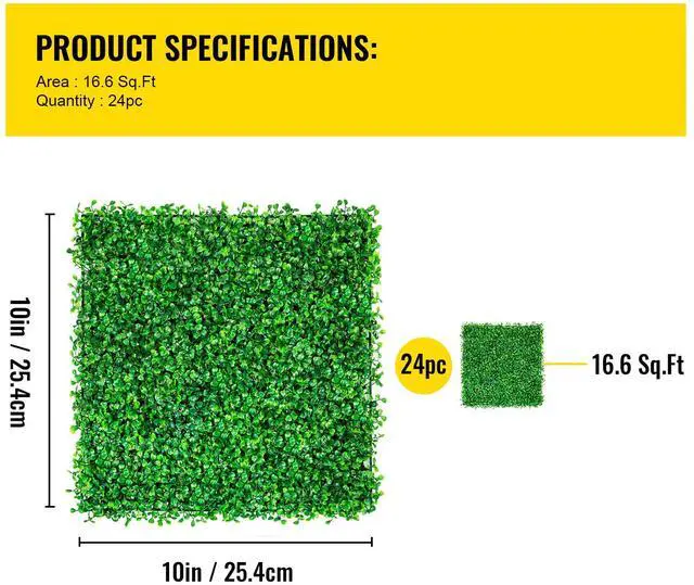 Alt view image 7 of 7 - Artificial Boxwood Panel UV 24pcs Boxwood Hedge Wall Panels Artificial Grass Backdrop Wall 10\" X 10\" 4 cm Green Grass Wall, Fake Hedge for Decor Privacy Fence Indoor, Outdoor Garden Backyard