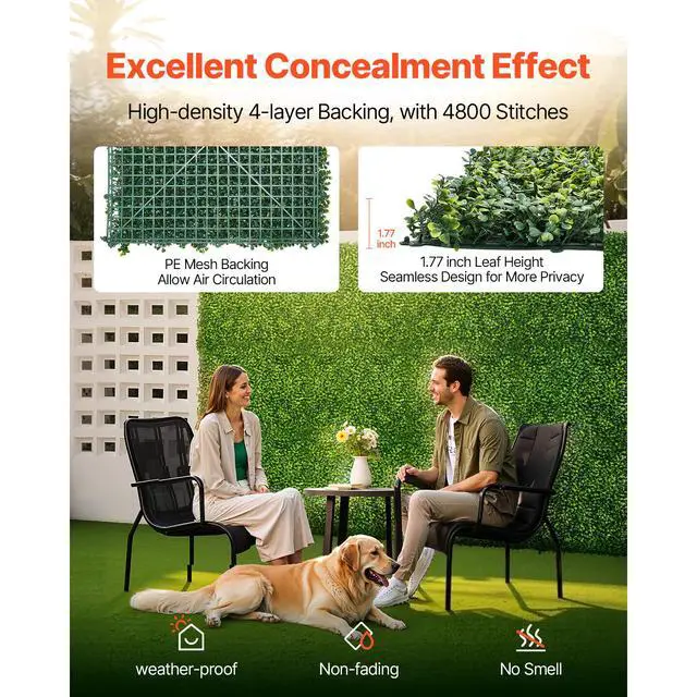 Alt view image 4 of 8 - VEVOR Artificial Grass Wall Panels 40 x 120 in Milan Grass Greenery for Decor Privacy