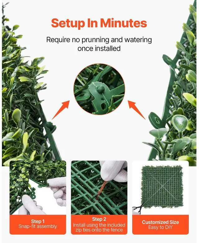 Alt view image 5 of 8 - VEVOR Artificial Grass Wall Panels 40 x 120 in Milan Grass Greenery for Decor Privacy