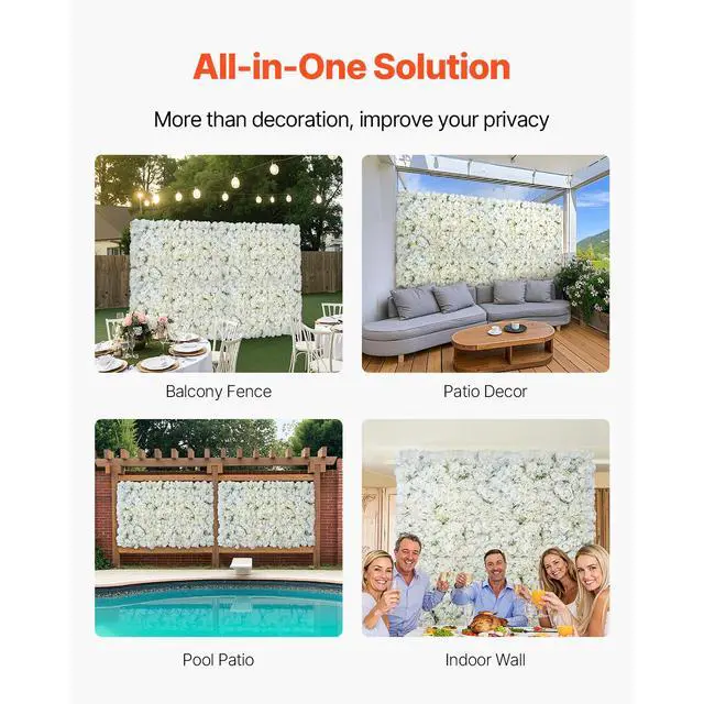 Alt view image 6 of 8 - 3D Flower Wall Panel 24 PCS 15 x 15 in Artificial Floral Background for Wedding