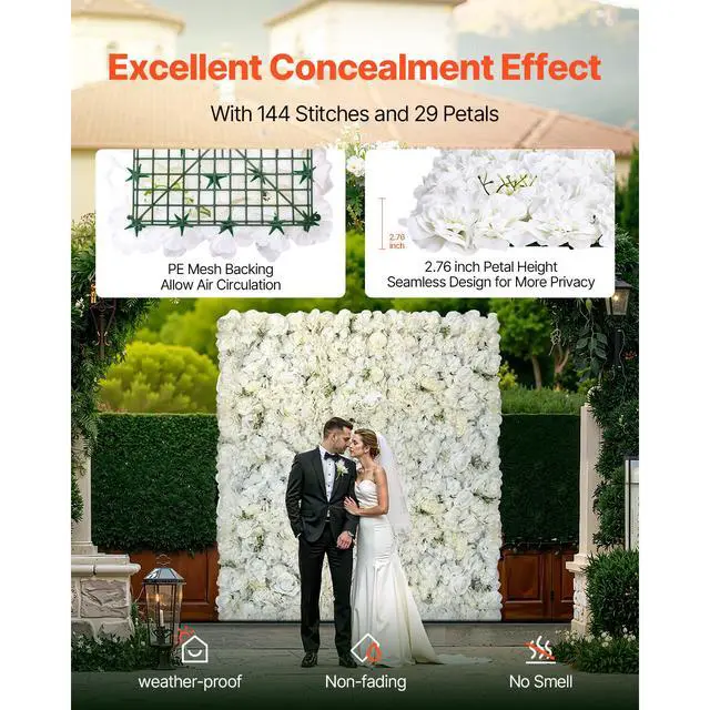 Alt view image 4 of 8 - 3D Flower Wall Panel 24 PCS 15 x 15 in Artificial Floral Background for Wedding