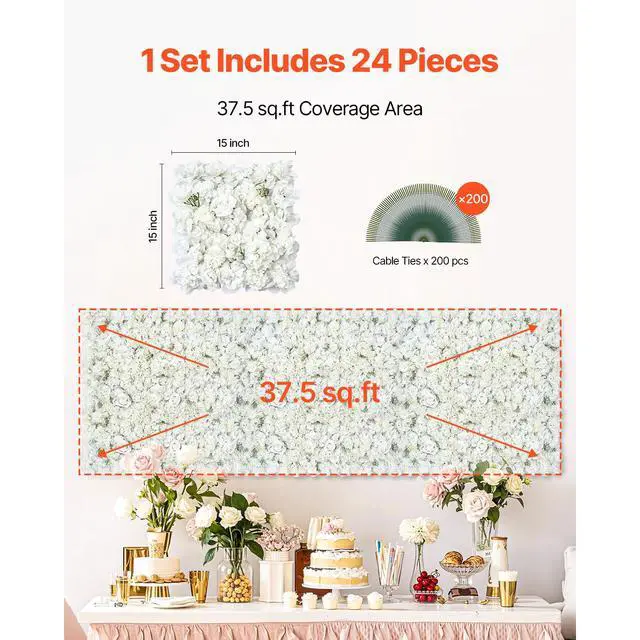 Alt view image 7 of 8 - 3D Flower Wall Panel 24 PCS 15 x 15 in Artificial Floral Background for Wedding