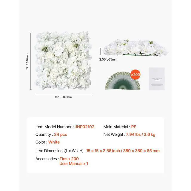 Alt view image 8 of 8 - 3D Flower Wall Panel 24 PCS 15 x 15 in Artificial Floral Background for Wedding