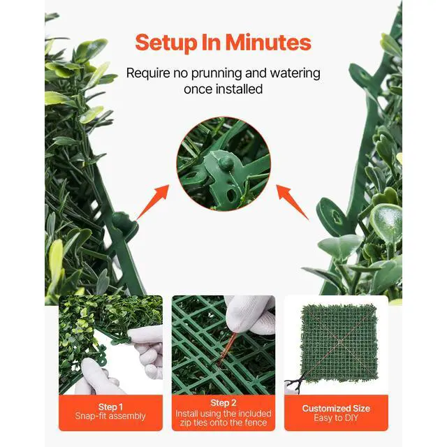 Alt view image 5 of 8 - VEVOR Artificial Grass Wall Panels 60 x 120 in Milan Grass Greenery for Decor Privacy