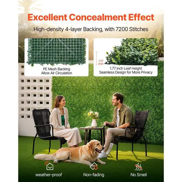 Alt view image 4 of 8 - VEVOR Artificial Grass Wall Panels 60 x 120 in Milan Grass Greenery for Decor Privacy