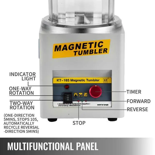 Alt view image 3 of 7 - Magnetic Tumbler, 180mm Jewelry Polisher Tumbler,2000 RPM KT-185 Jewelry Polisher Finisher with Adjustable Direction and Time for Jewelry (185mm)