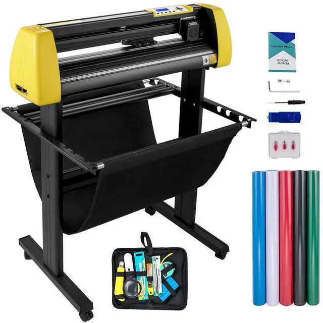 Main image of Vinyl Cutter Machine, 34 in / 870 mm Max Paper Feed Cutting Plotter, Automatic Camera Contour Cutting LCD Screen Printer with Stand Adjustable Force and Speed for Sign Making Plotter Cutter