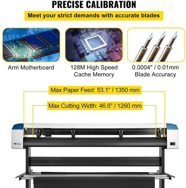 Alt view image 5 of 7 - 53-Inch Automatic Contour Vinyl Cutter Plotter Force & Speed Adjustable Sign Cutting With Floor Stand & Signmaster Software