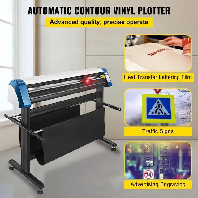 Alt view image 2 of 7 - 53-Inch Automatic Contour Vinyl Cutter Plotter Force & Speed Adjustable Sign Cutting With Floor Stand & Signmaster Software