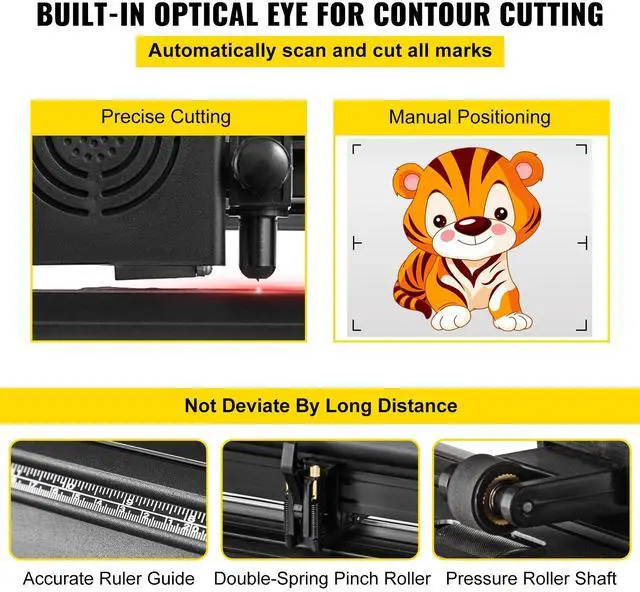 Alt view image 3 of 7 - 53-Inch Automatic Contour Vinyl Cutter Plotter Force & Speed Adjustable Sign Cutting With Floor Stand & Signmaster Software