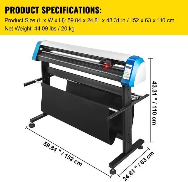 Alt view image 7 of 7 - 53-Inch Automatic Contour Vinyl Cutter Plotter Force & Speed Adjustable Sign Cutting With Floor Stand & Signmaster Software