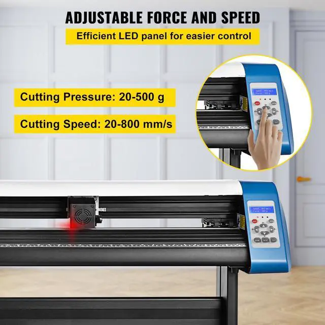 Alt view image 4 of 7 - 53-Inch Automatic Contour Vinyl Cutter Plotter Force & Speed Adjustable Sign Cutting With Floor Stand & Signmaster Software