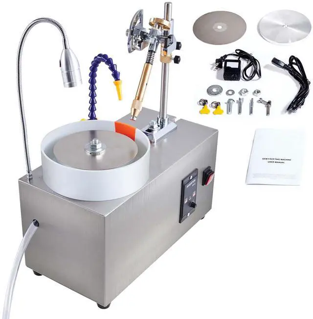 Alt view image 9 of 15 - VEVOR Gem Faceting Machine 180W Jade Grinding Polishing 2980RPM Rock Polisher