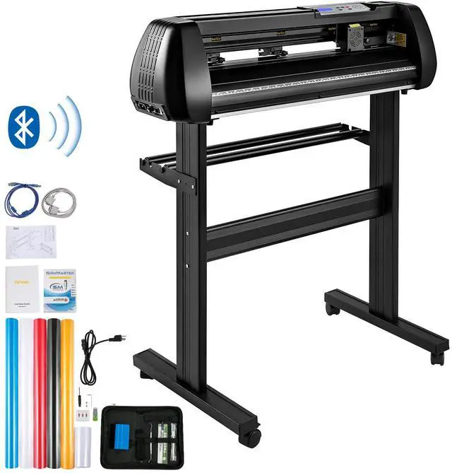 Alt view image 9 of 15 - VEVOR Vinyl Cutter Machine, 28in Offline Bluetooth Cutting Plotter Machine, 400in/10m Steel Roller Shaft Adjustable Speed Force, SignMaster Software Tool DIY Craft Kit for Sign Making Windows & Mobile