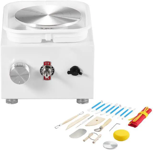 Alt view image 2 of 8 - VEVOR Mini Pottery Wheel Electric Ceramic Wheel Machine 0-320RPM Speed White