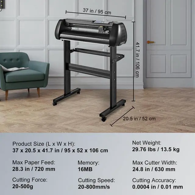 Alt view image 15 of 15 - VEVOR Vinyl Cutter Machine, 28in Offline Bluetooth Cutting Plotter Machine, 400in/10m Steel Roller Shaft Adjustable Speed Force, SignMaster Software Tool DIY Craft Kit for Sign Making Windows & Mobile