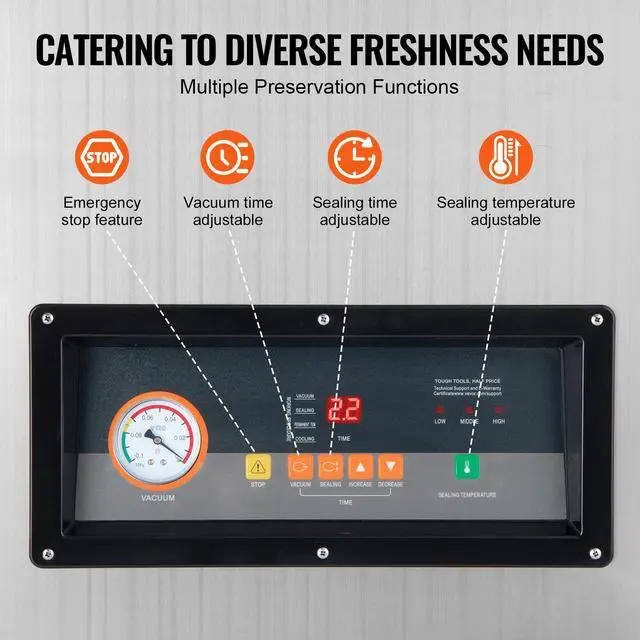 Alt view image 3 of 7 - Chamber Vacuum Sealer, 900W Sealing Power, Vacuum Packing Machine for Wet Foods, Meats, Marinades and More, Compact Size with 15.7 in Sealing Length, Applied in Home Kitchen and Commercial Use