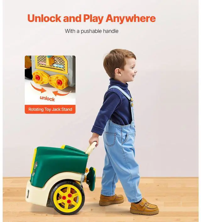 Alt view image 12 of 14 - VEVOR Engine Toy Kids Mechanic Car Repair Set with Removable Parts Green