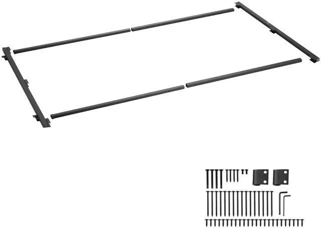 Main image of Gate Building Kit, Fits 60 to 96 in Wide Openings, Up from 6 to 7 ft High Fence, Adjustable Gate Building Kit, Anti Sag Full Gate Frame Kit with Latch Lock, Screw, for Wooden Fence, Iron, Black