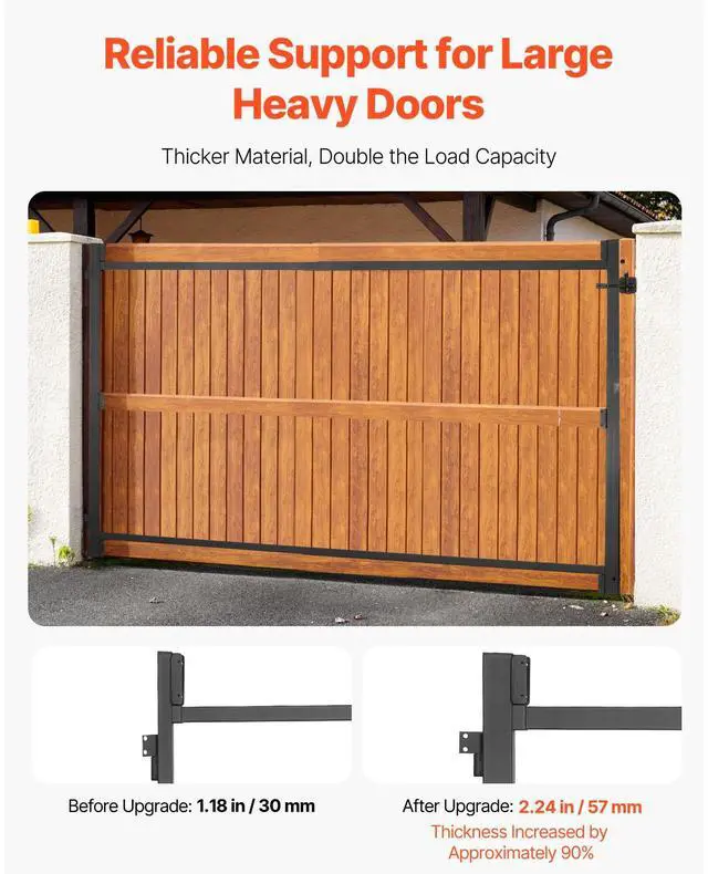 Alt view image 4 of 7 - Gate Building Kit, Fits 60 to 96 in Wide Openings, Up from 6 to 7 ft High Fence, Adjustable Gate Building Kit, Anti Sag Full Gate Frame Kit with Latch Lock, Screw, for Wooden Fence, Iron, Black