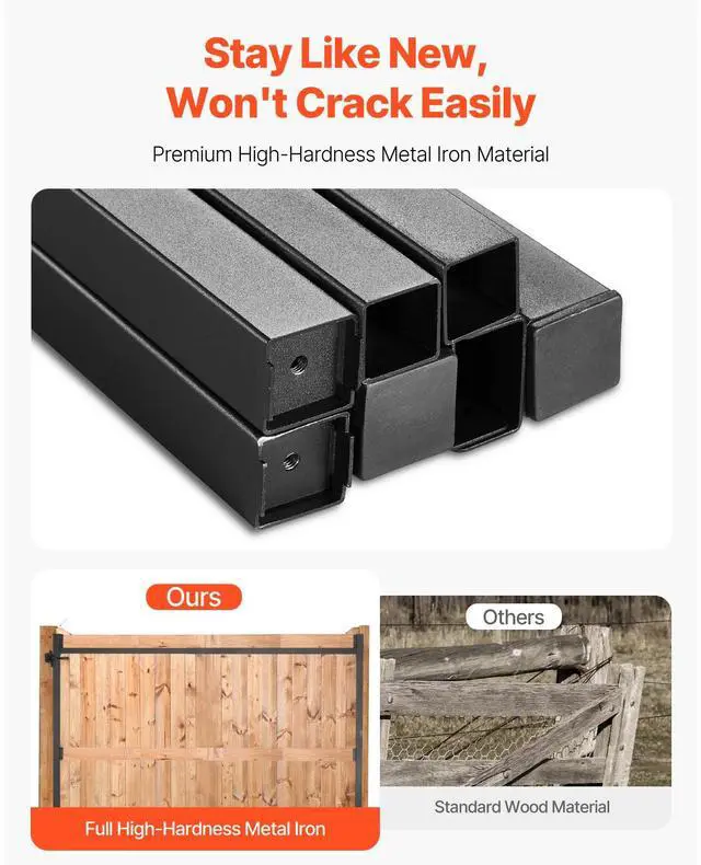 Alt view image 3 of 7 - Gate Building Kit, Fits 60 to 96 in Wide Openings, Up from 6 to 7 ft High Fence, Adjustable Gate Building Kit, Anti Sag Full Gate Frame Kit with Latch Lock, Screw, for Wooden Fence, Iron, Black