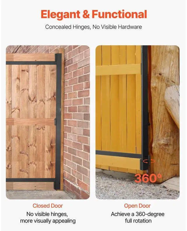 Alt view image 6 of 7 - Gate Building Kit, Fits 60 to 96 in Wide Openings, Up from 6 to 7 ft High Fence, Adjustable Gate Building Kit, Anti Sag Full Gate Frame Kit with Latch Lock, Screw, for Wooden Fence, Iron, Black