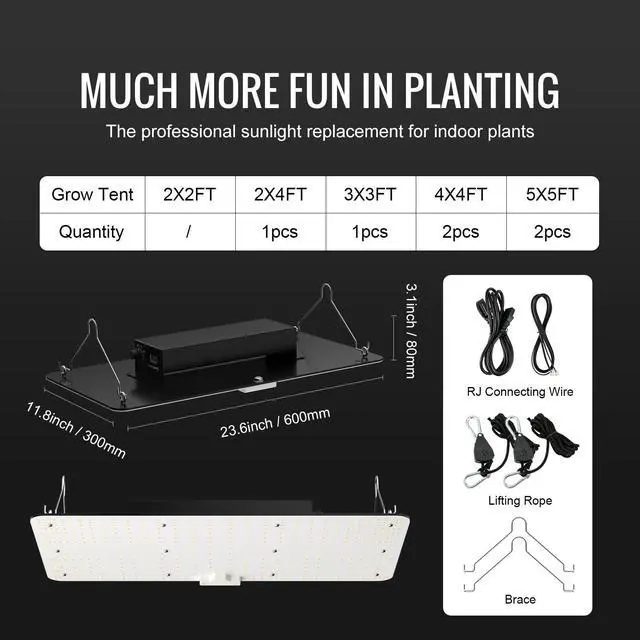 Alt view image 15 of 15 - VEVOR 200W LED Grow Light, Samsung 281B+PRO Chips for Indoor Plants Growing, Full Spectrum Dimmable, High Yield Growing Lamp, Daisy Chain Driver, 2x4/3x3 ft Grow Tent