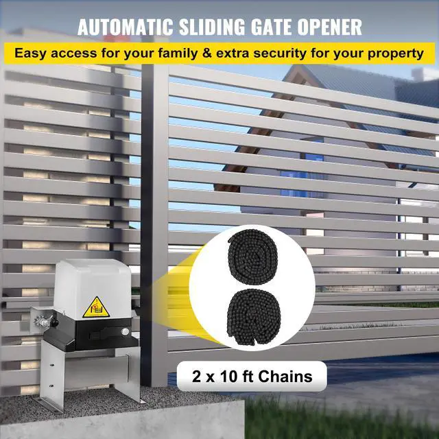 Alt view image 2 of 7 - Automatic Sliding Gate Opener 1400LBS with 2 Remote Controls, Gate Operator Hardware Kit for Security, Move Speed 43ft Per Min, Electric Rolling Driveway Slide Gate Motor
